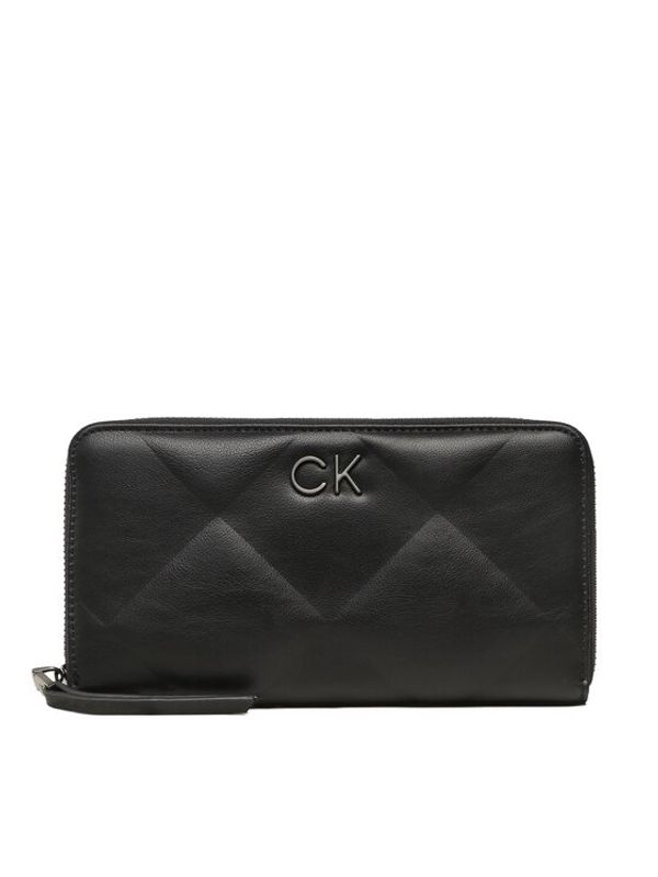 Calvin Klein Calvin Klein Голям дамски портфейл Re-Lock Quilt Za Wallet Lg K60K610774 Черен