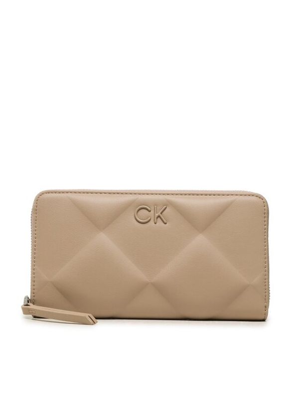 Calvin Klein Calvin Klein Голям дамски портфейл Re-Lock Quilt Za Wallet Lg K60K610774 Кафяв