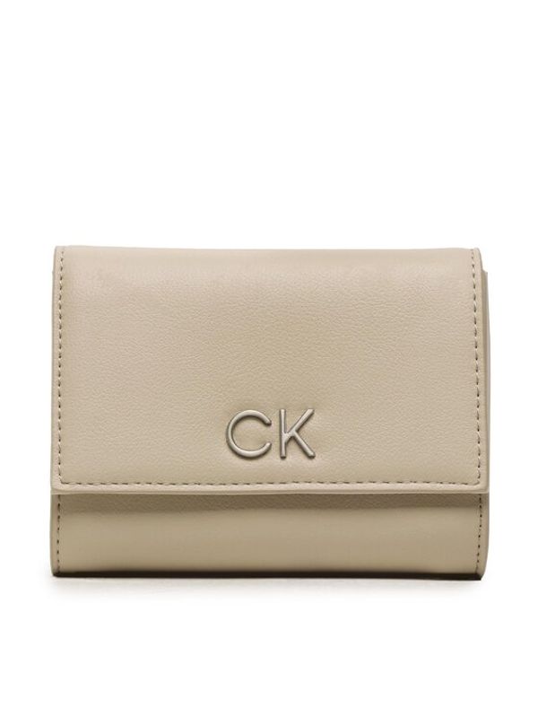 Calvin Klein Calvin Klein Голям дамски портфейл Re-Lock Trifold Md Pbl K60K610969 Бежов