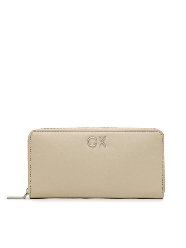 Calvin Klein Calvin Klein Голям дамски портфейл Re-Lock Z/A Wallet Lg Pbl K60K610967 Бежов