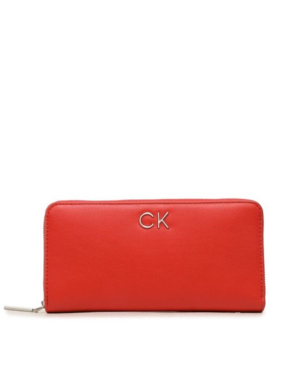 Calvin Klein Calvin Klein Голям дамски портфейл Re-Lock Z/A Wallet Lg Pbl K60K610967 Червен