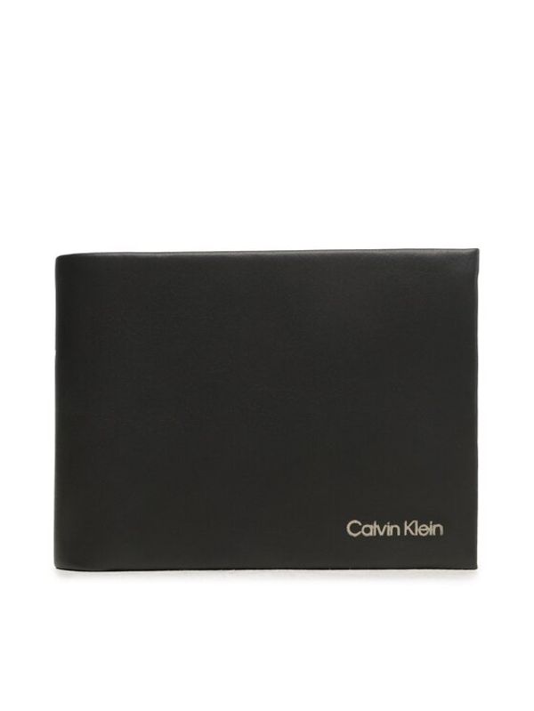 Calvin Klein Calvin Klein Голям мъжки портфейл Ck Concise Bifold 5Cc W/Coin L K50K510599 Черен