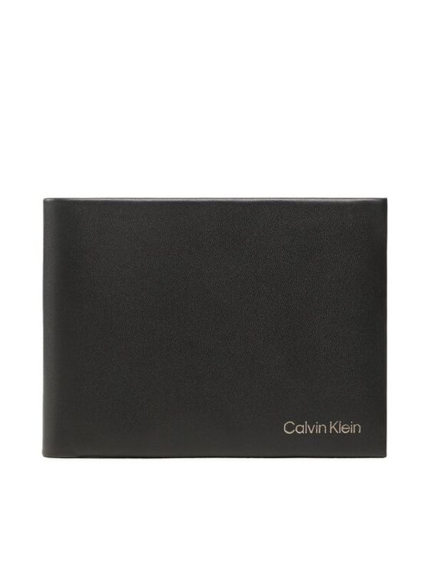 Calvin Klein Calvin Klein Голям мъжки портфейл Ck Concise Trifold 10Cc W/Coin L K50K510600 Черен