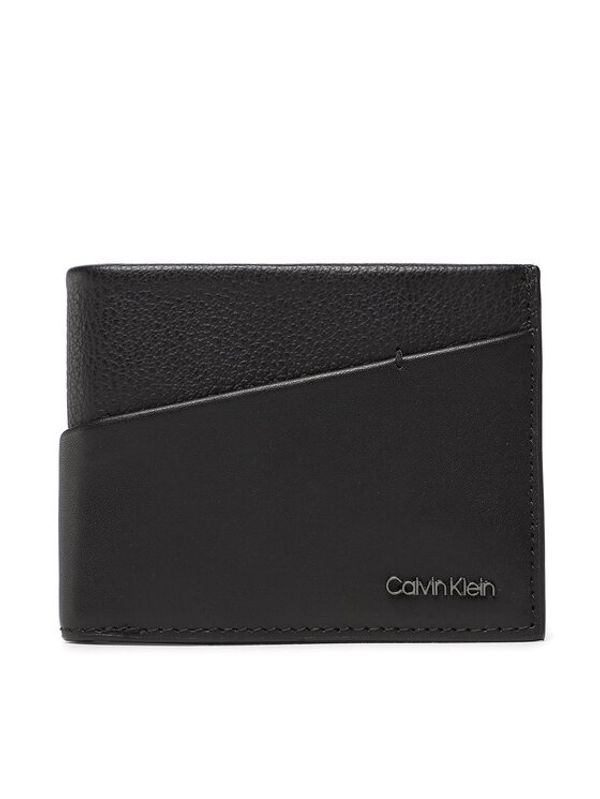 Calvin Klein Calvin Klein Голям мъжки портфейл Ck Diagonal Bifold 6Cc W/Bill K50K510595 Черен