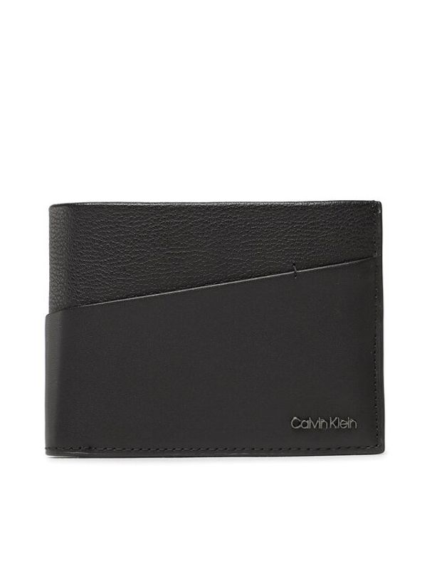 Calvin Klein Calvin Klein Голям мъжки портфейл Ck Diagonal Trifold 10cc W/Coin K50K510607 Черен