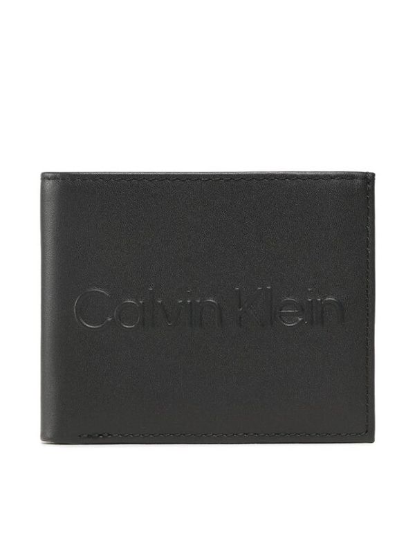 Calvin Klein Calvin Klein Голям мъжки портфейл Ck Set Bifold 5cc W/Coin K50K509972 Черен