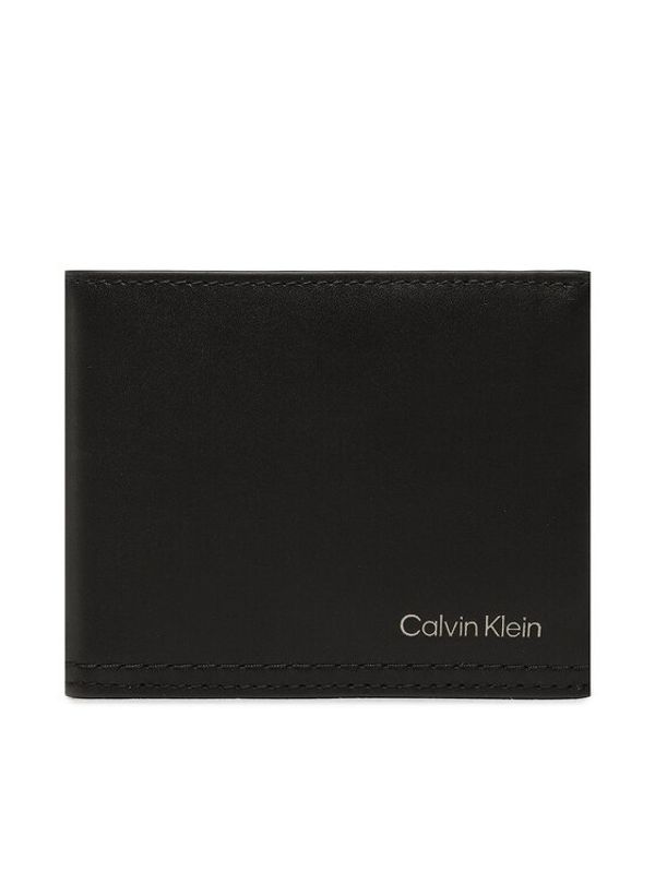 Calvin Klein Calvin Klein Голям мъжки портфейл Duo Stitch Bifold 6Cc W/Bill K50K510323 Черен