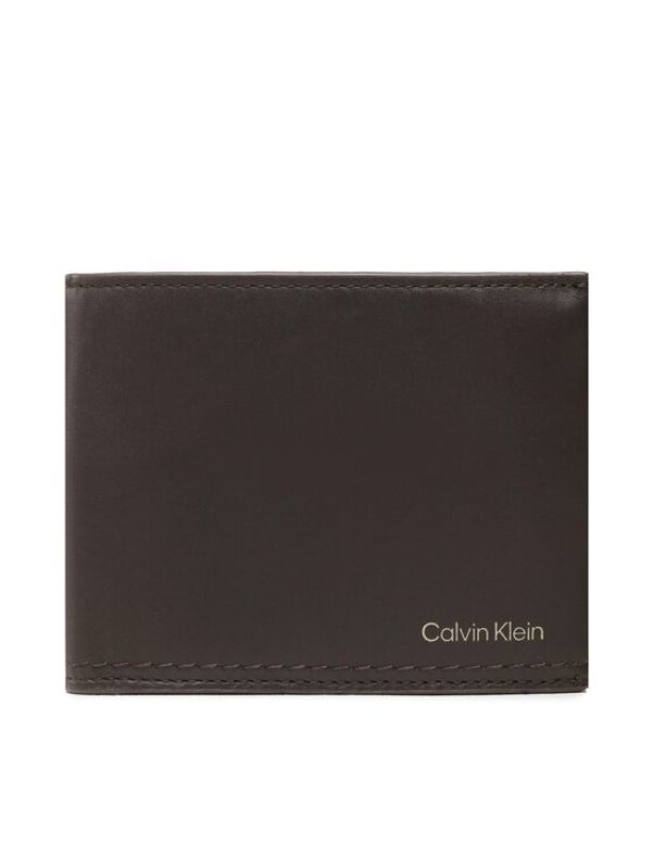Calvin Klein Calvin Klein Голям мъжки портфейл Duo Stitch Trifold 10Cc W/Coin L K50K510325 Кафяв