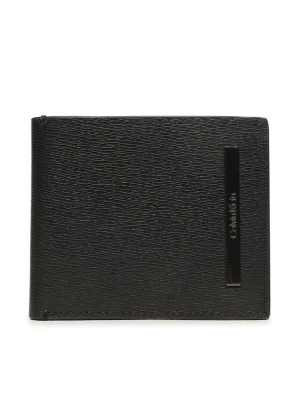 Calvin Klein Calvin Klein Голям мъжки портфейл Modern Metal Bifold 6Cc W/Coin K50K510586 Черен
