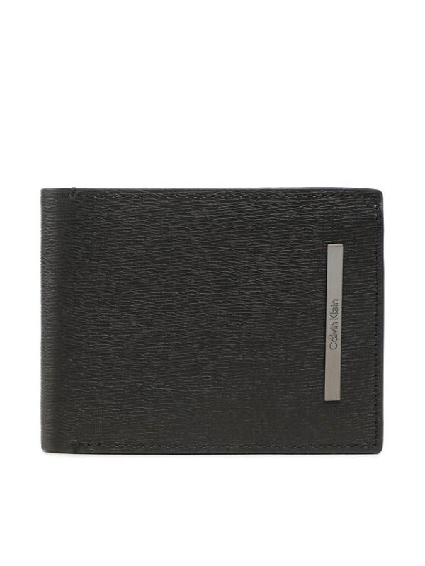 Calvin Klein Calvin Klein Голям мъжки портфейл Modern Metal Trifold 10Cc W/Coin K50K510619 Черен