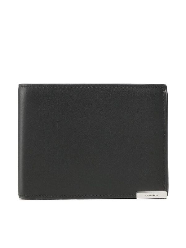 Calvin Klein Calvin Klein Голям мъжки портфейл Modern Plaque Trifold 10cc Coin K50K509997 Черен
