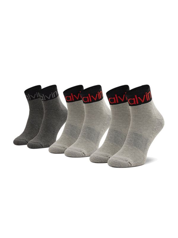 Calvin Klein Calvin Klein Комплект 3 чифта къси чорапи мъжки 701218722 Сив