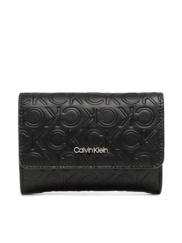 Calvin Klein Calvin Klein Малък дамски портфейл Ck Must Trifold Sm/Emb Mono K60K610951 Черен