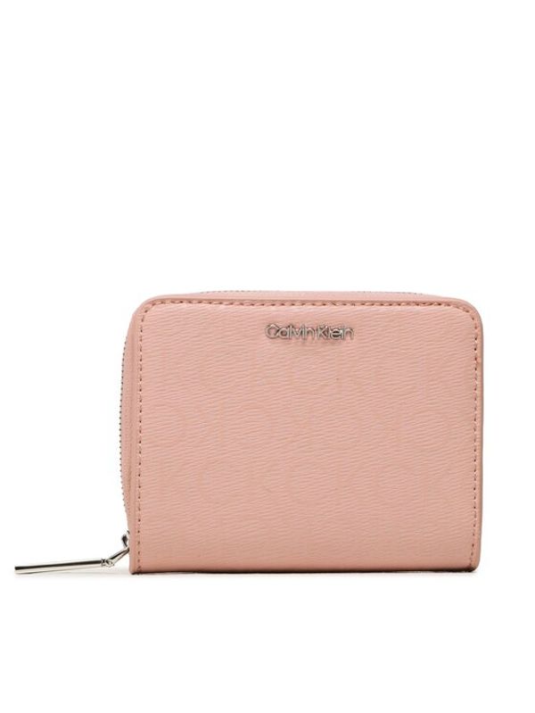 Calvin Klein Calvin Klein Малък дамски портфейл Ck Must Z/A Wllt Flp Md Epi Mono K60K609996 Розов