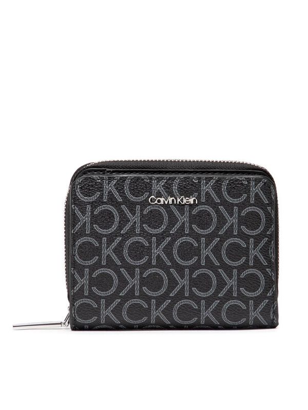 Calvin Klein Calvin Klein Малък дамски портфейл Ck Must Z/A Wllt W/Flap Md Mono K60K608910 Черен