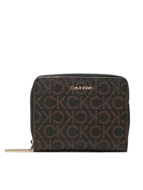 Calvin Klein Calvin Klein Малък дамски портфейл Ck Must Z/A Wllt W/Flap Md Mono K60K608910 Кафяв