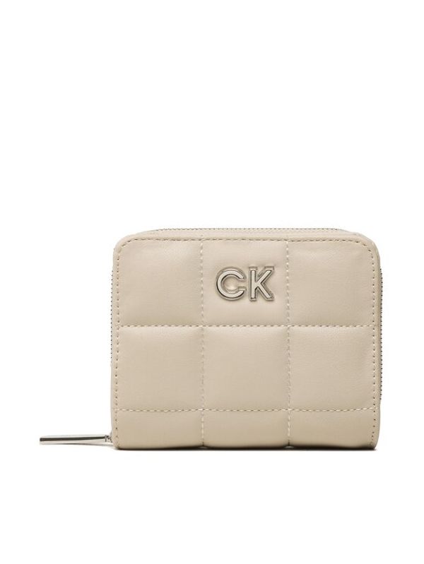 Calvin Klein Calvin Klein Малък дамски портфейл Re-Lock Quilt Wallet Md W/Flap K60K610664 Бежов