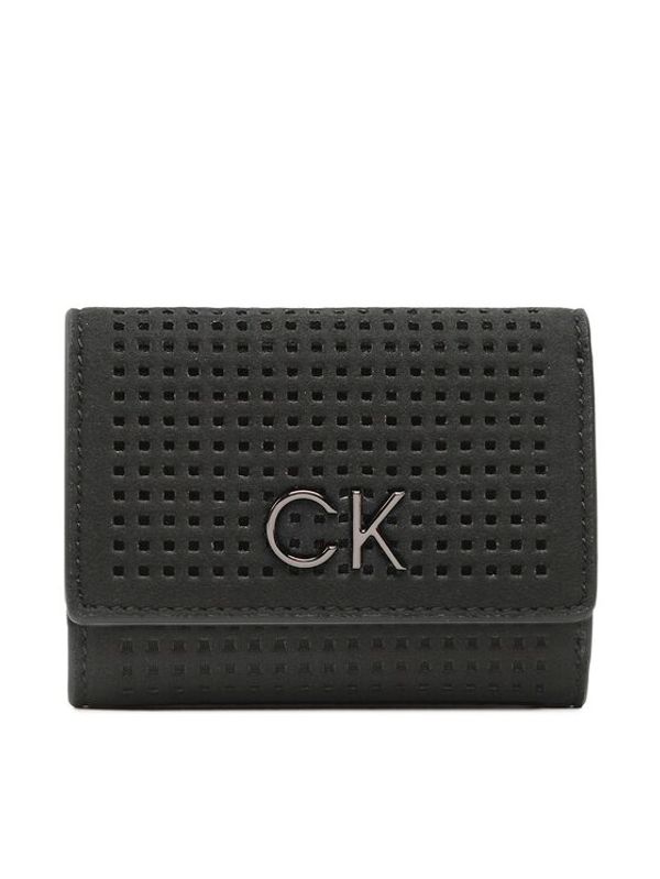Calvin Klein Calvin Klein Малък дамски портфейл Re-Lock Trifold Xxs Perf K60K610662 Черен