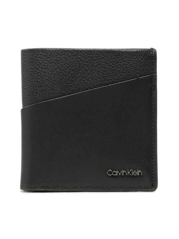 Calvin Klein Calvin Klein Малък мъжки портфейл Ck Digonal Trifold 6Cc W/Coin K50K510606 Черен