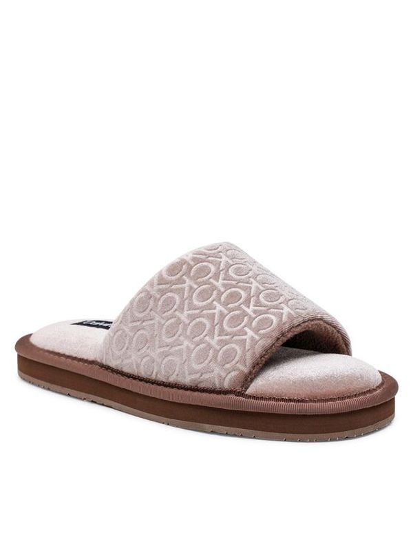 Calvin Klein Calvin Klein Пантофи Slipper Flatform Sandal Vel HW0HW01540 Кафяв
