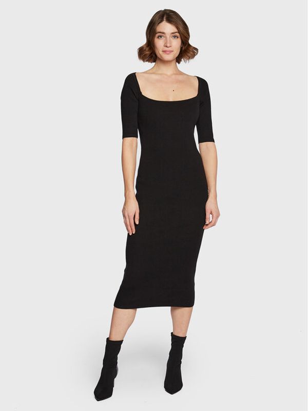 Calvin Klein Calvin Klein Плетена рокля K20K205037 Черен Slim Fit