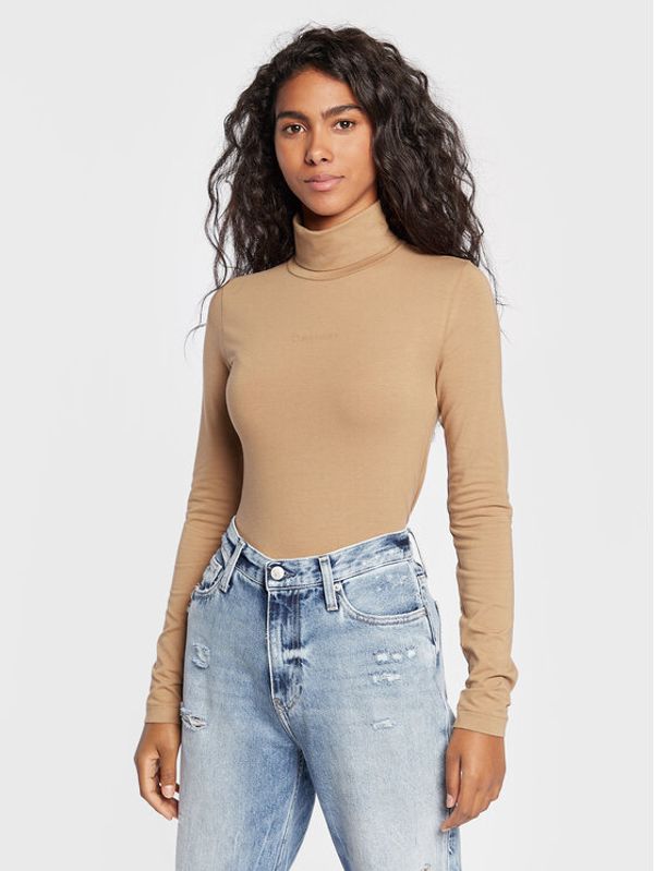 Calvin Klein Calvin Klein Поло K20K204841 Бежов Slim Fit