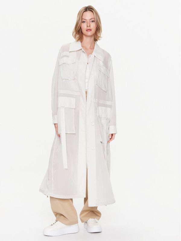 Calvin Klein Calvin Klein Преходно палто Parachute K20K205172 Екрю Oversize