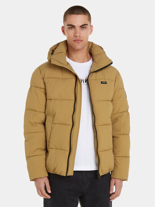 Calvin Klein Calvin Klein Пухено яке Crinkle K10K110336 Каки Regular Fit