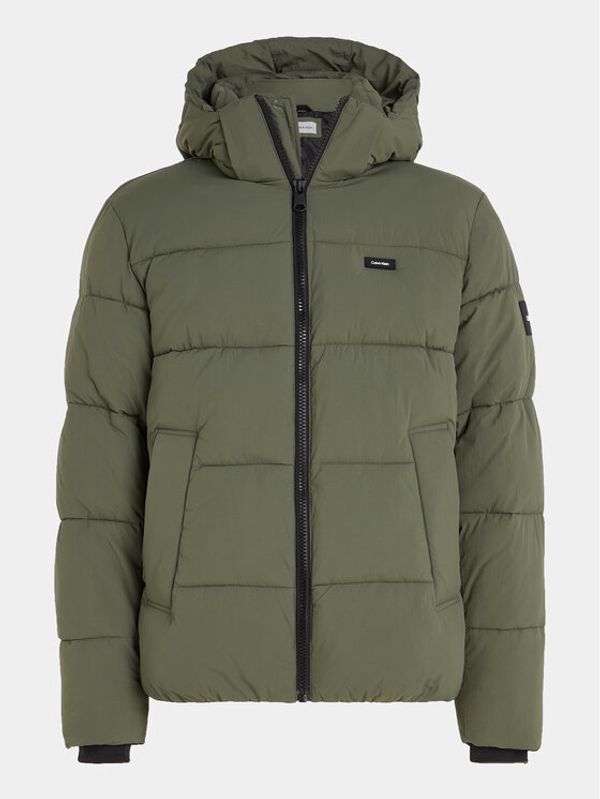 Calvin Klein Calvin Klein Пухено яке Crinkle K10K110336 Зелен Regular Fit