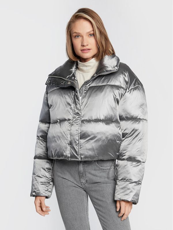 Calvin Klein Calvin Klein Пухено яке High Shine Metallic K20K204688 Сребрист Regular Fit