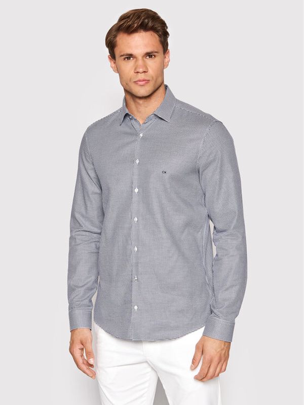 Calvin Klein Calvin Klein Риза Check Easy Care K10K109169 Тъмносин Slim Fit