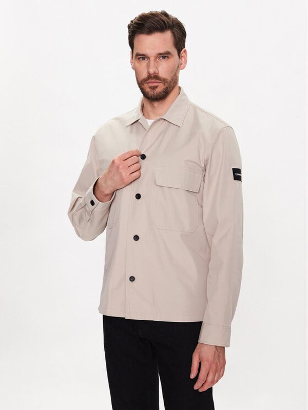 Calvin Klein Calvin Klein Риза Cotton Nylon Overshirt K10K109920 Бежов Regular Fit