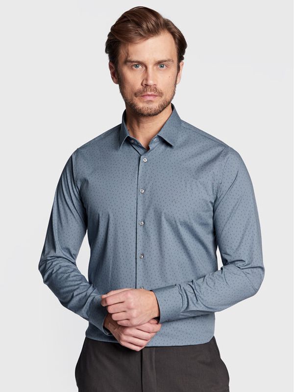 Calvin Klein Calvin Klein Риза Dash Print K10K110935 Син Slim Fit