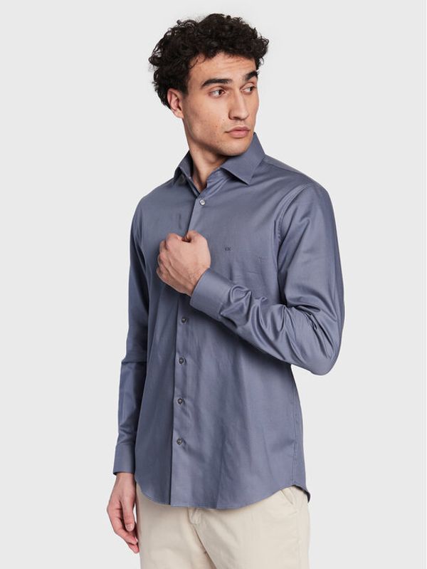 Calvin Klein Calvin Klein Риза K10K108427 Сив Fitted Fit
