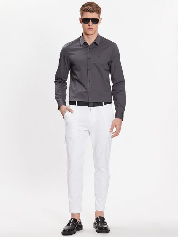 Calvin Klein Calvin Klein Риза K10K110856 Сив Slim Fit