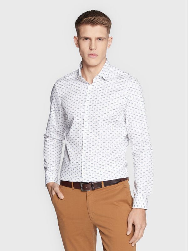 Calvin Klein Calvin Klein Риза Logo Print K10K110930 Бял Slim Fit