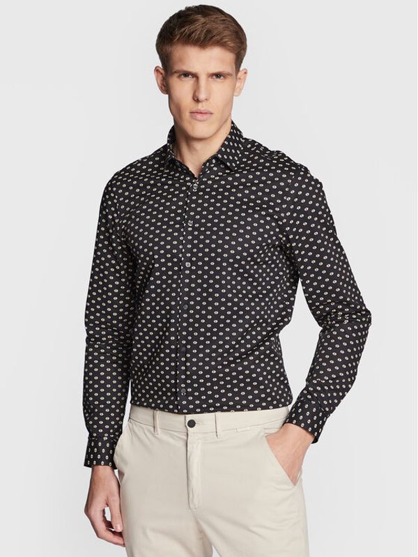 Calvin Klein Calvin Klein Риза Logo Print K10K110930 Черен Slim Fit