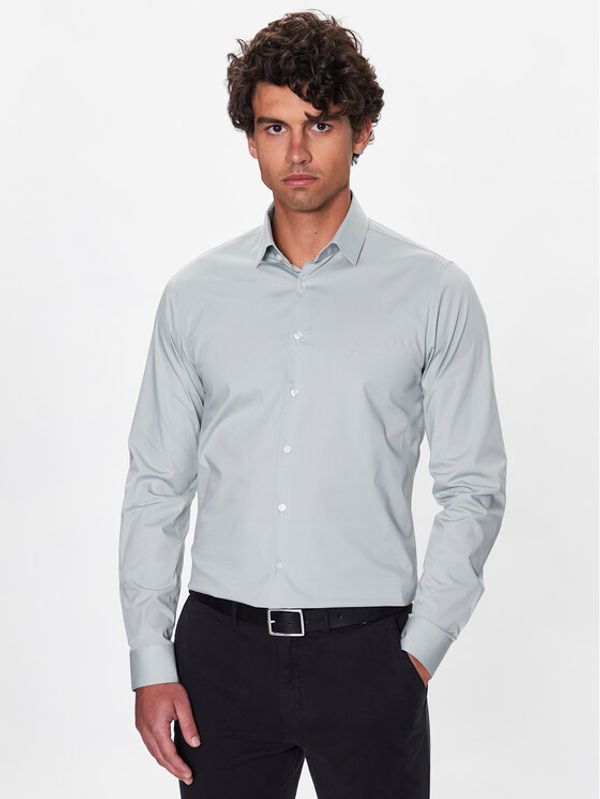 Calvin Klein Calvin Klein Риза Poplin K10K108229 Зелен Slim Fit