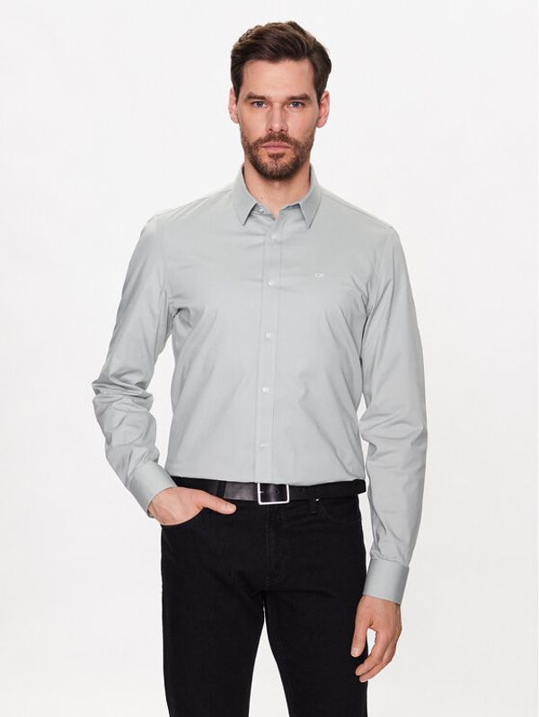 Calvin Klein Calvin Klein Риза Stretch Poplin Slim Shirt K10K110856 Син Slim Fit