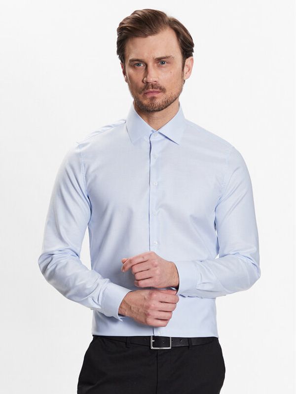 Calvin Klein Calvin Klein Риза Structure Easy Care Fitted Shirt K10K111293 Син Fitted Fit
