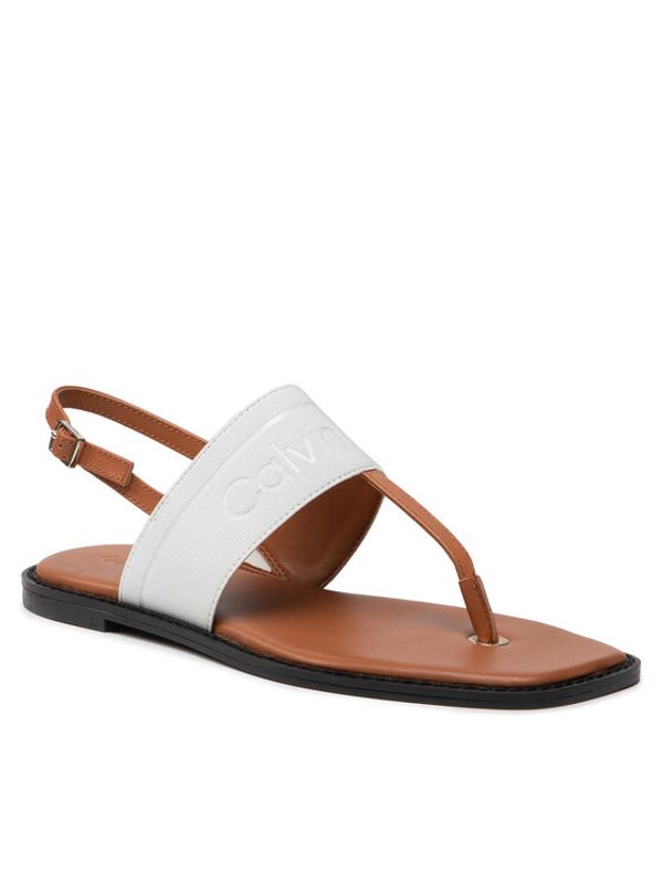 Calvin Klein Calvin Klein Сандали Squared Flat Tp Sandal He HW0HW008180HF Бял