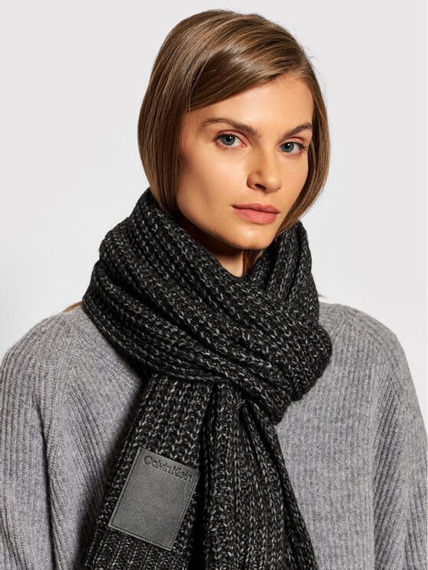 Calvin Klein Calvin Klein Шал Geometric Knit Scarf K60K608491 Черен