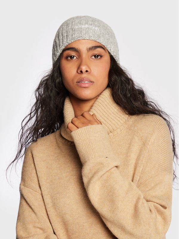 Calvin Klein Calvin Klein Шапка Micro Waffle Beanie K60K609963 Сив