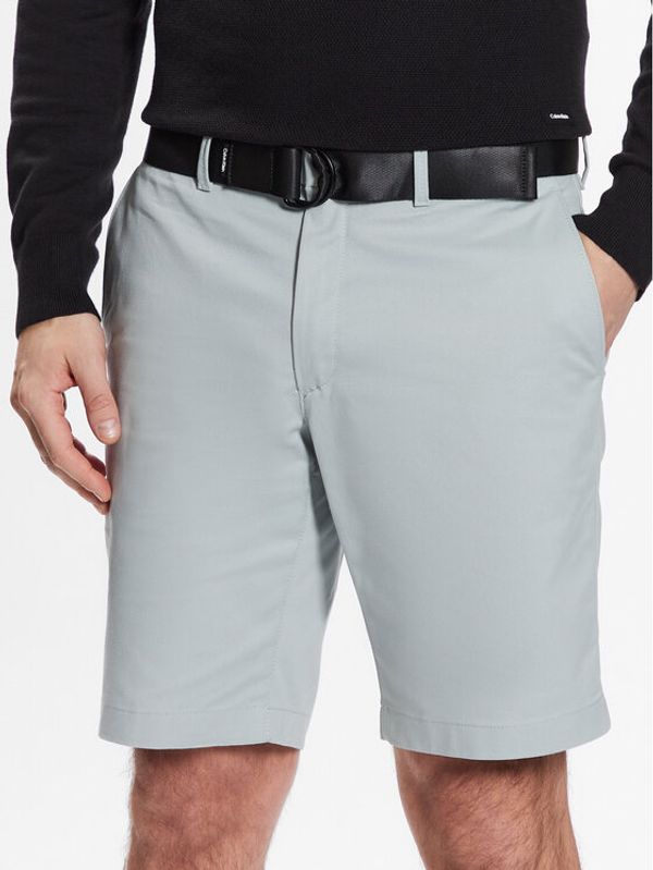 Calvin Klein Calvin Klein Шорти от плат Modern Twill Slim Short Belt K10K111788 Син Slim Fit