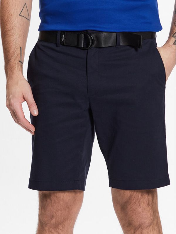 Calvin Klein Calvin Klein Шорти от плат Modern Twill Slim Shorts Belt K10K111788 Тъмносин Slim Fit