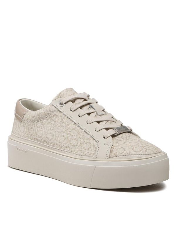 Calvin Klein Calvin Klein Сникърси Flatform Cupsole Lace Up - Mono HW0HW01420 Бежов