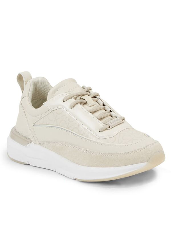 Calvin Klein Calvin Klein Сникърси Flexi Runner Lace Up - Epi Mono HW0HW01662 Бежов