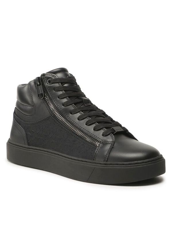 Calvin Klein Calvin Klein Сникърси High Top Lace Up W/Zip Mono Jq HM0HM01014 Черен