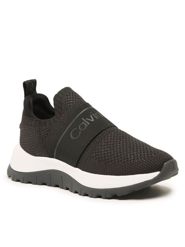 Calvin Klein Calvin Klein Сникърси Knit Runner Slip On HW0HW01443 Черен