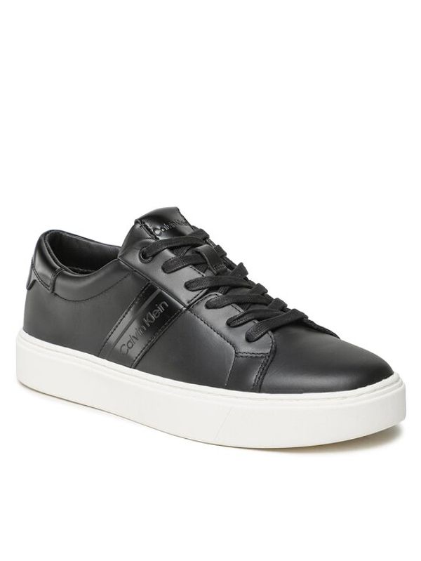 Calvin Klein Calvin Klein Сникърси Low Top Lace Up Lth HM0HM01055 Черен